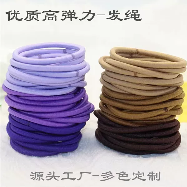 4 Thick Colorful Basic Korean-Style Hair Ties, High Elasticity Rubber Bands for Women, Hair Ropes, Adult Hair Accessories