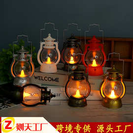 跨境圣诞节装饰复古煤油灯礼品小马灯创意酒吧万圣节鬼节气氛布置