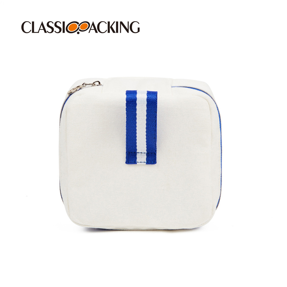 Estilo coreano simple bolsa de cosméticos material de lona suministros cosméticos bolsa de almacenamiento bolsa de cosméticos fábrica al por mayor impresión de logotipo