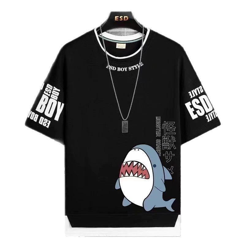 Short sleeve T-shirt, men's summer trend set, loose fit, with short sleeve