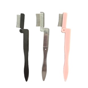 New folding steel tooth eyebrow comb eyelash comb professional eyebrow trim eyebrow clip eyebrow scissors eyelash brush factory direct sales