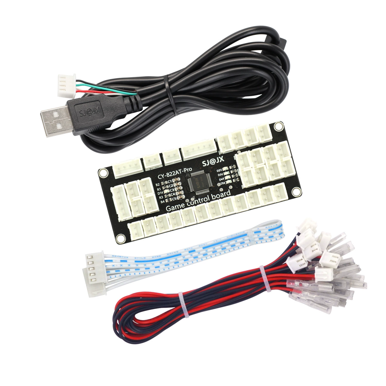 Arcade joystick chip circuit board single -player four -player four -person game multiple expansion port support macro function