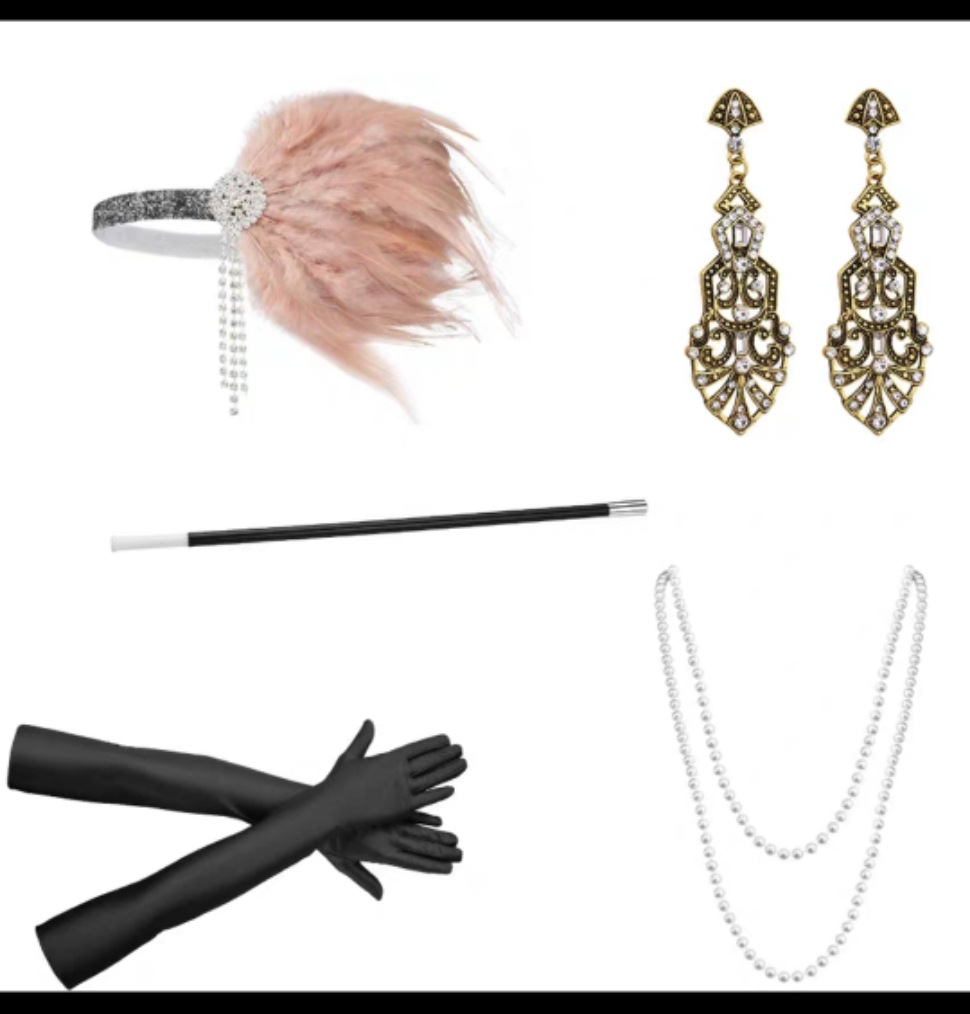 1920s accesorios diadema collar guantes cigarrillo clip bafle Ropa Accesorios Halloween banquete joyería del partido