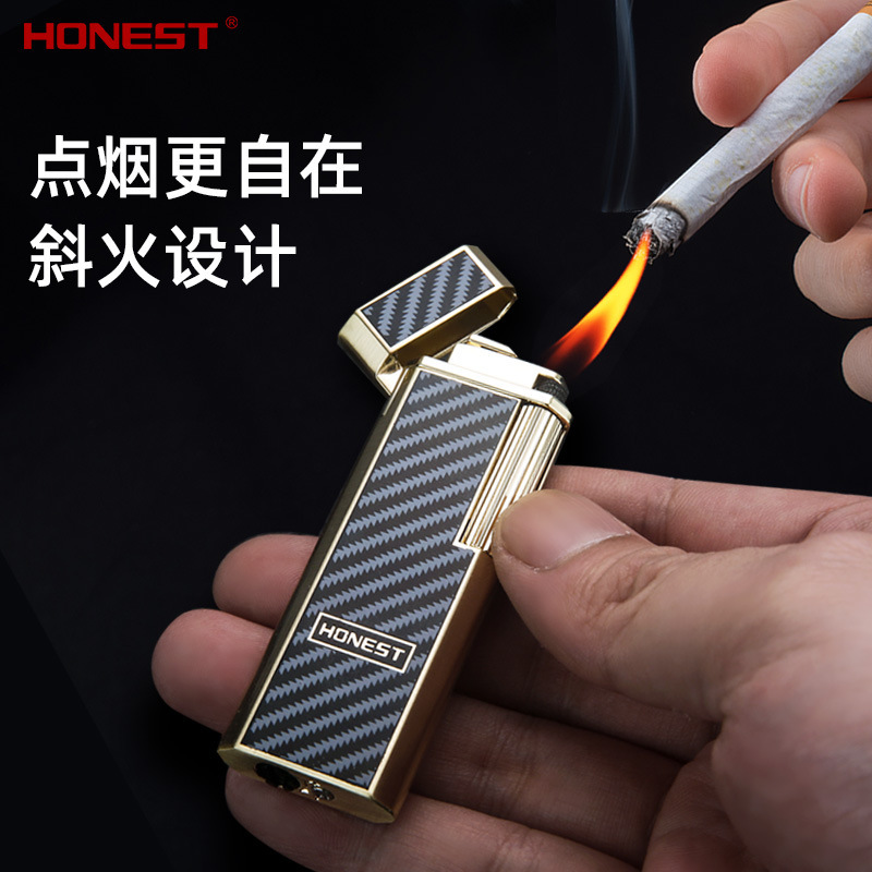 百誠の新型の軽薄な逸品の金属の空気を入れる斜めの火のライターのビジネスのファッションの贈り物は彼氏のたばこの器具の卸売りに送ります。|undefined