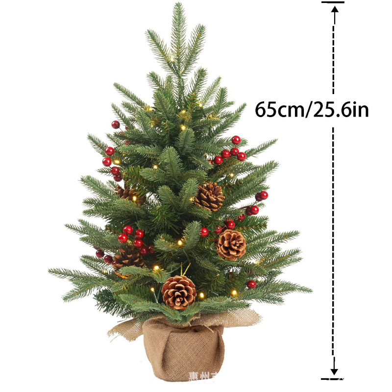 Kaixin クロスボーダークリスマス装飾赤い果実ミニクリスマスツリーシミュレーション松ぼっくりベリーホームデスクトップ装飾品|undefined