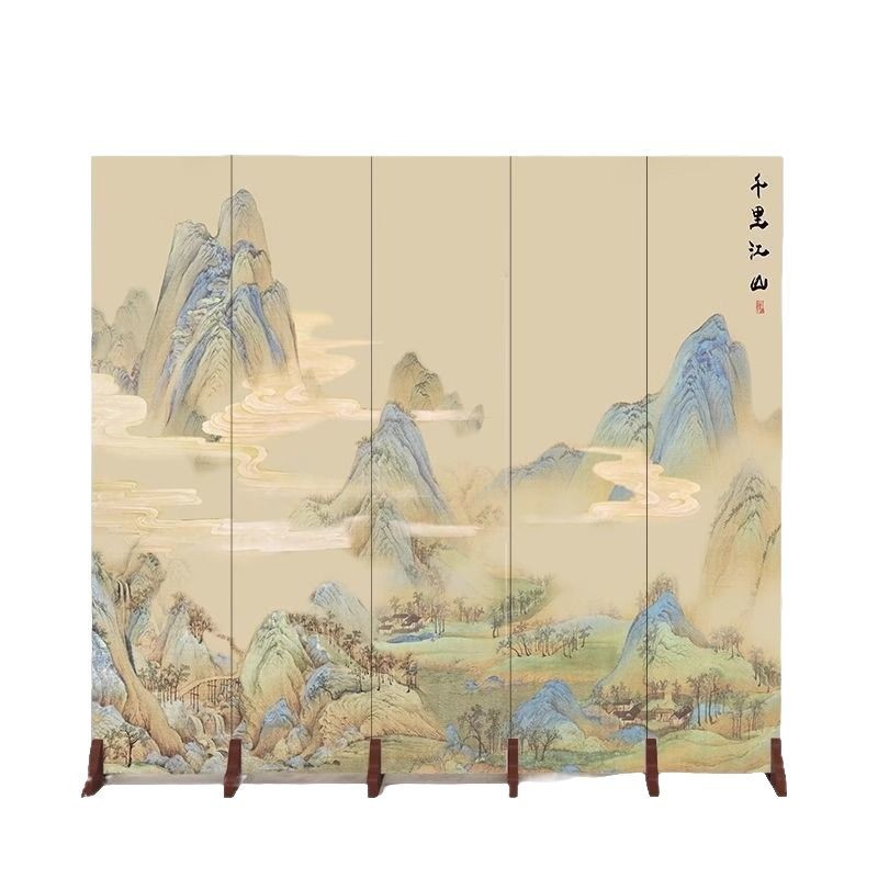 新中式折叠屏风隔断