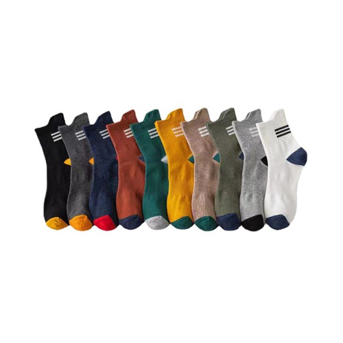 Socks men's mid-length autumn and winter long socks cotton socks long heel protection deodorant sports socks Korean version ins one piece drop shipping