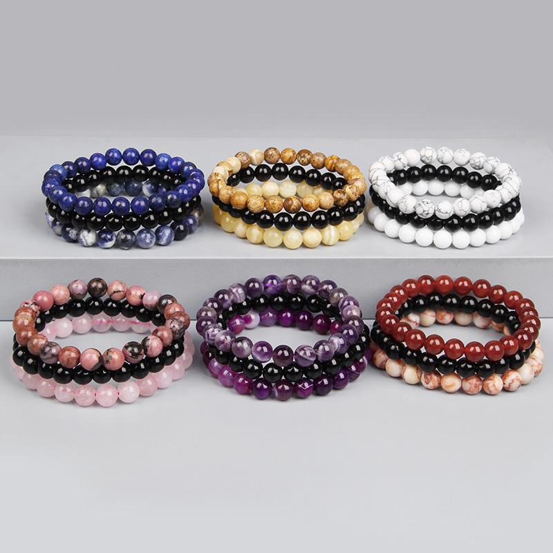 Fashion Marble Crystal Beaded Bracelets 1 Piece