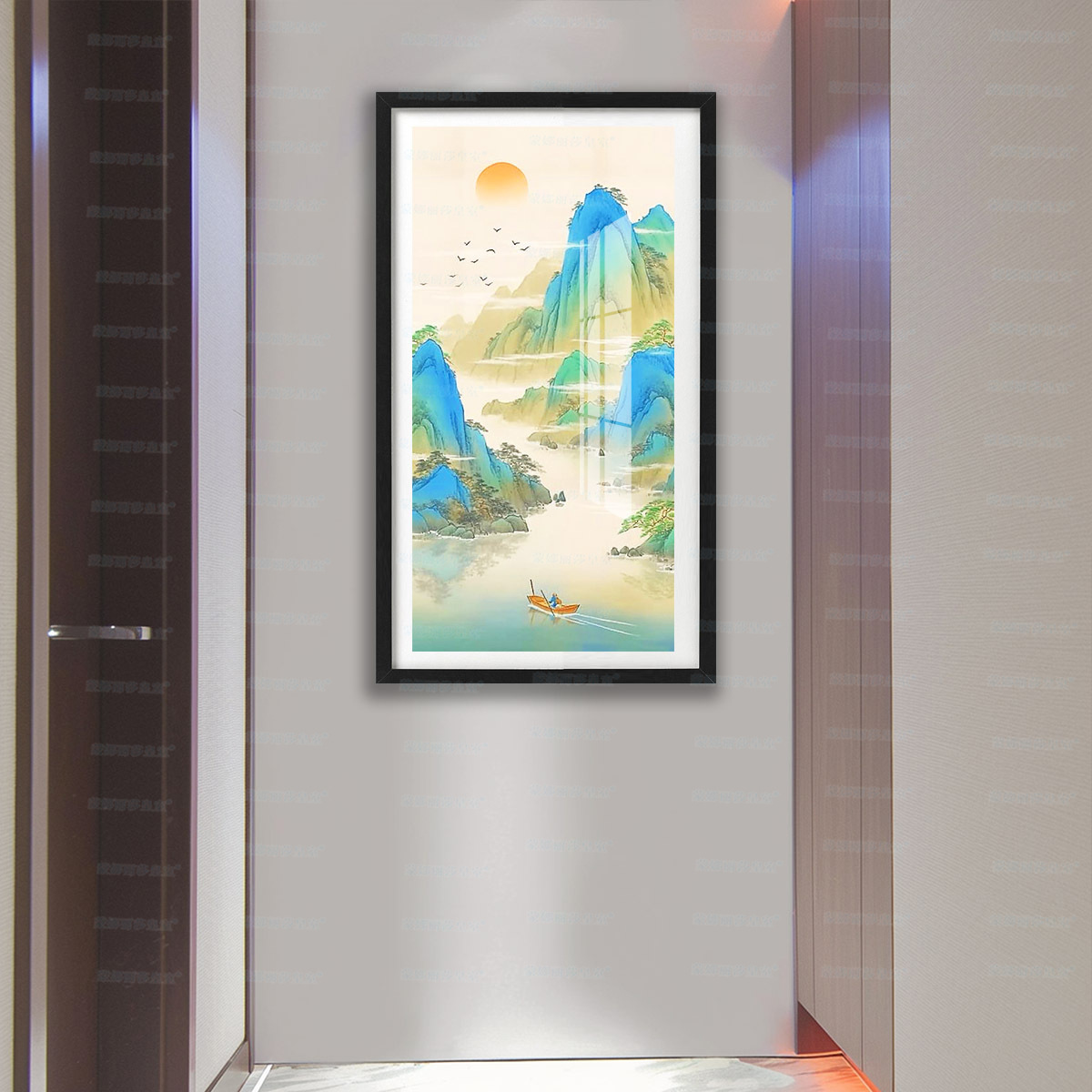 [Tela de algodón importada] Mona Lisa Royal Cross Stitch Green Miles de ríos y montañas Pintura de paisaje Sala de estar hecha a mano image 13