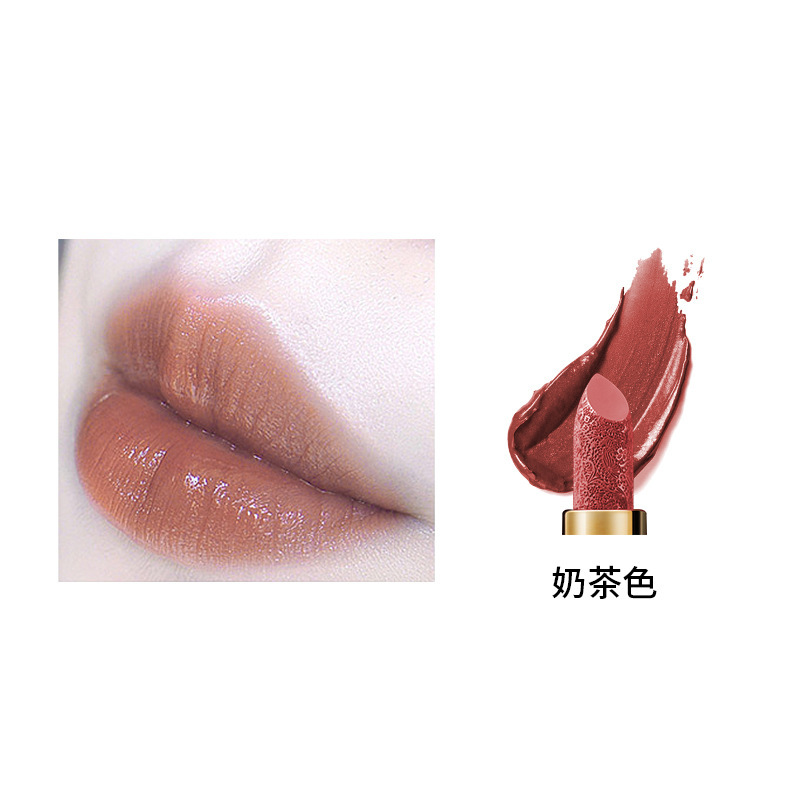 ベロアのつや消しの霧の顔の彫刻の口紅の雰囲気のおばさんの色の復古の赤いミルクティーは自然に白く現れて色が落ちにくいです。|undefined