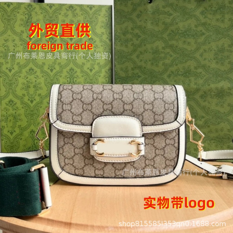 Direct Supply Cross-Border Classic Monogram Logo Saddle Bag Horsebit 1955 Vintage Shoulder And Crossbody Bag - Thumbnail 8