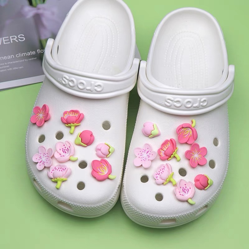 Accesorios de zapatos románticos transfronterizos de flores de cerezo accesorios de hebilla decorativa de flores de hebilla DIY material de resina de hebilla