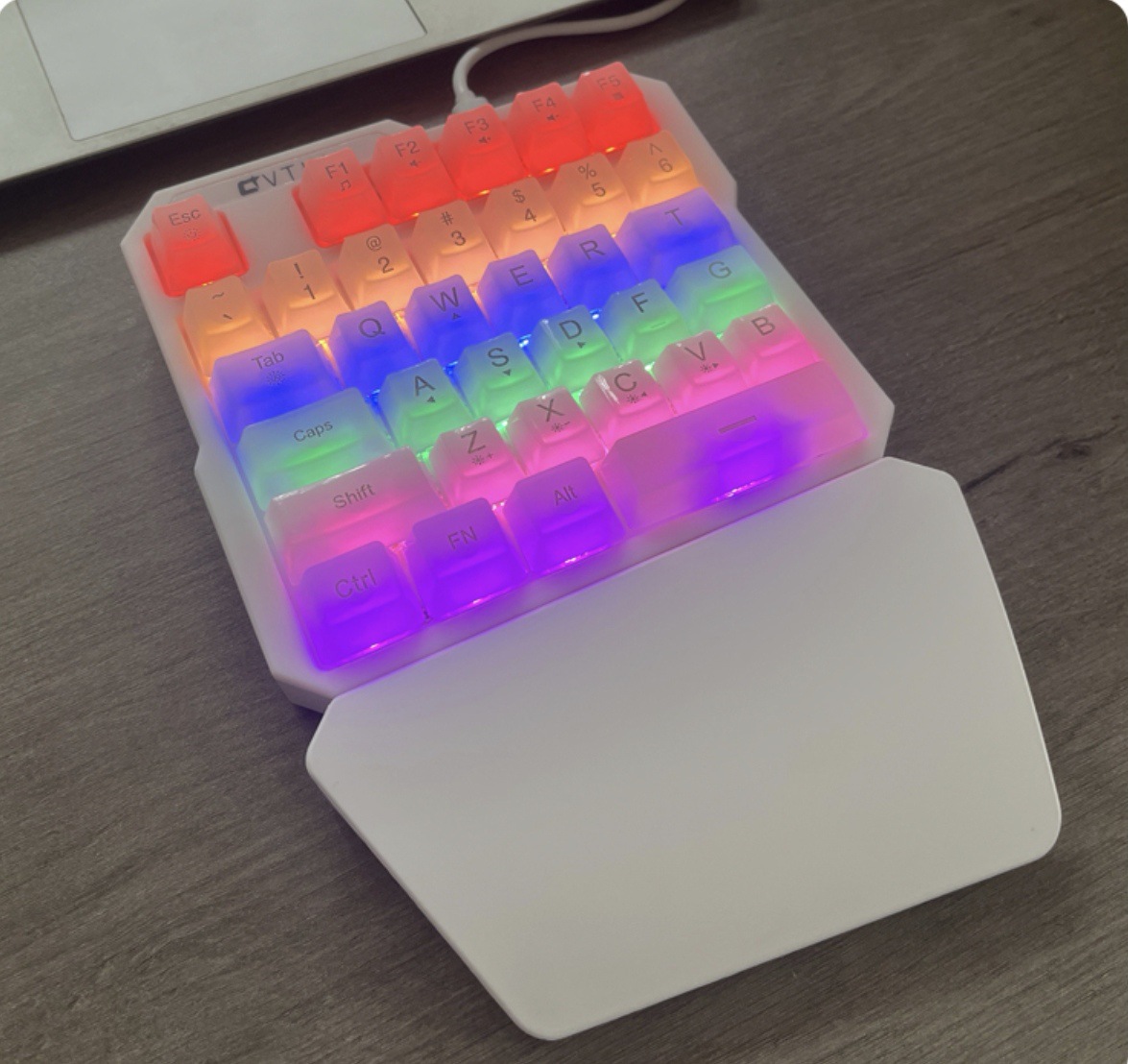 K7 기계식 한손 키보드-화이트