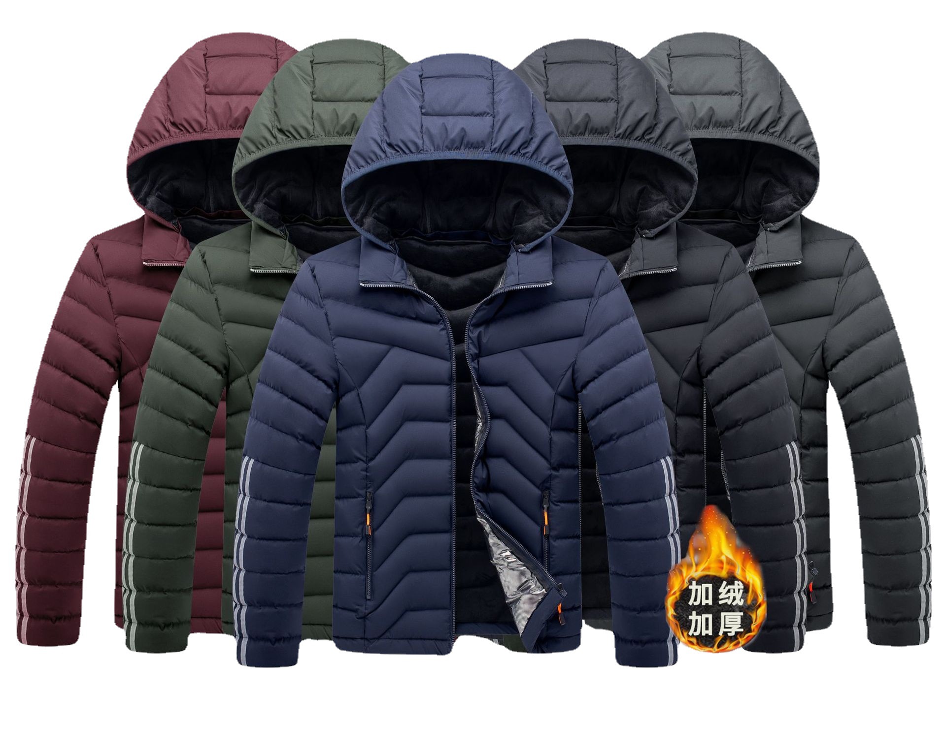 Chaqueta de algodón acolchada transfronteriza para hombres de invierno forrada de lana más tamaño para hombres de costilla abrigo de algodón acolchado raqueta abrigo de algodón acolchado fábrica al por mayor 86306