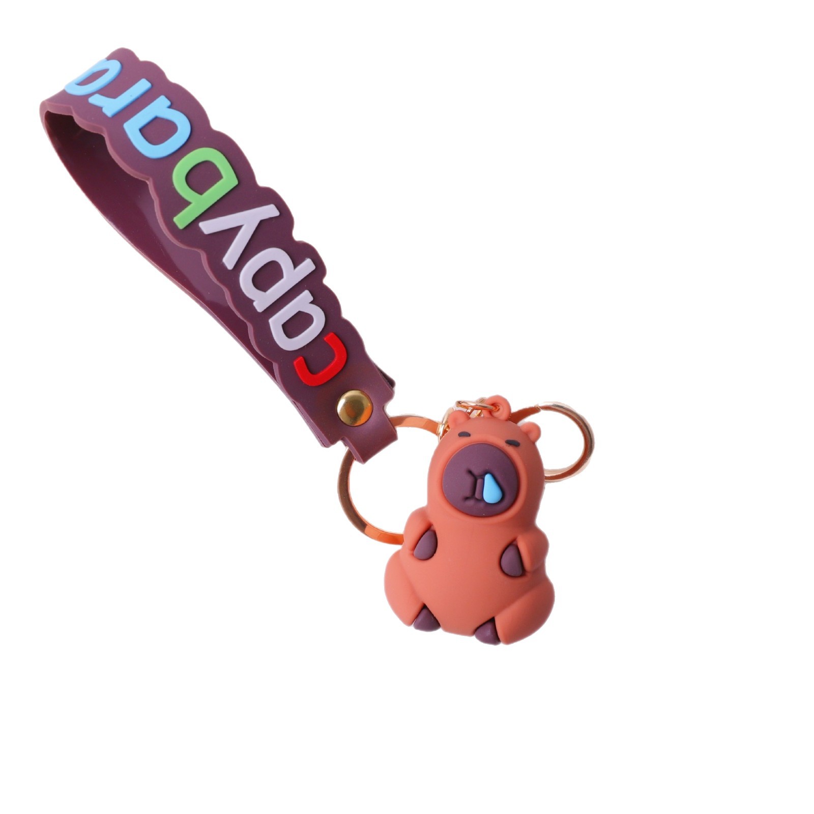 Lindo capibara llavero Kapibala bolso colgante creativo dibujos animados coche cadena llave muñeca colgante regalo image 6