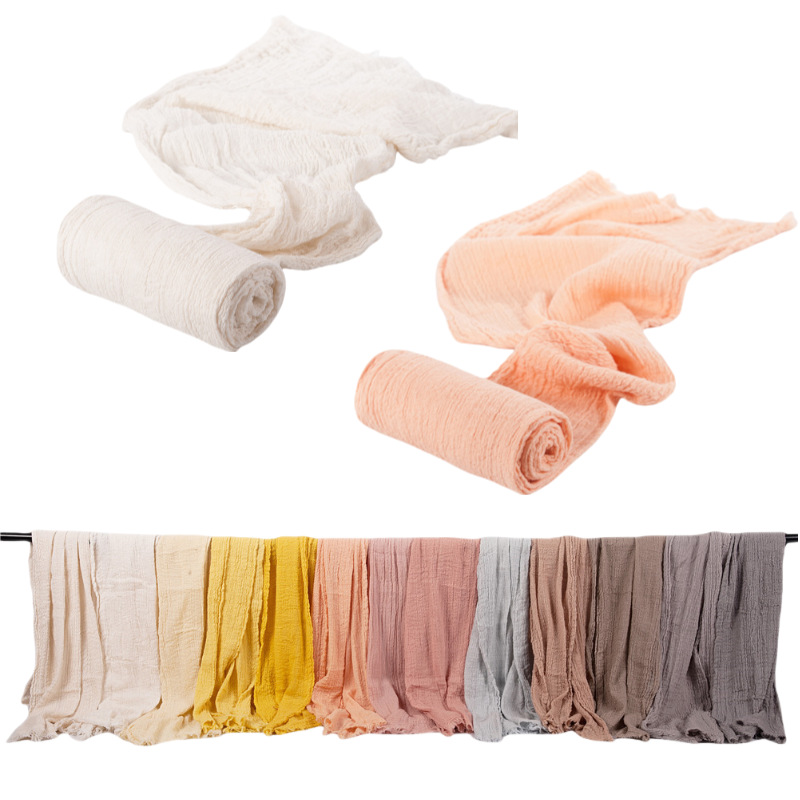 Transfronterizo nueva fotografía stretch WRAP algodón bebé foto envoltura recién nacido plisado Seersucker envoltura de tela