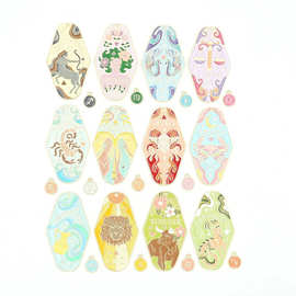 跨境热卖 十二星座合金滴油大吊坠 包包钥匙扣挂件 DIY手作材料