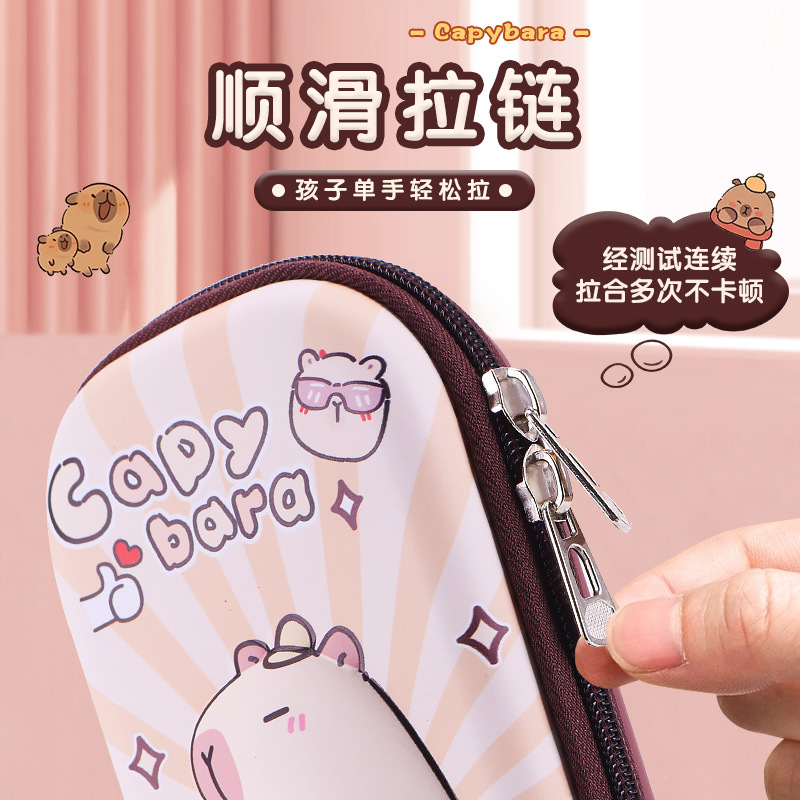 Nueva caja de papelería de dibujos animados Capibara para niños y niñas de gran capacidad para niños 3D caja de lápiz bolsas de lápiz
