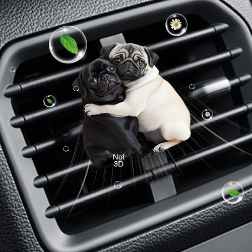 Cross-border e-commerce acrylic car air freshener internet-famous popular pug-shaped car vent clip with aroma diffuser