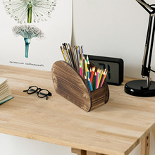 家居木质客厅遥控器化妆品收纳笔刷收纳办公整理分格盒多功能