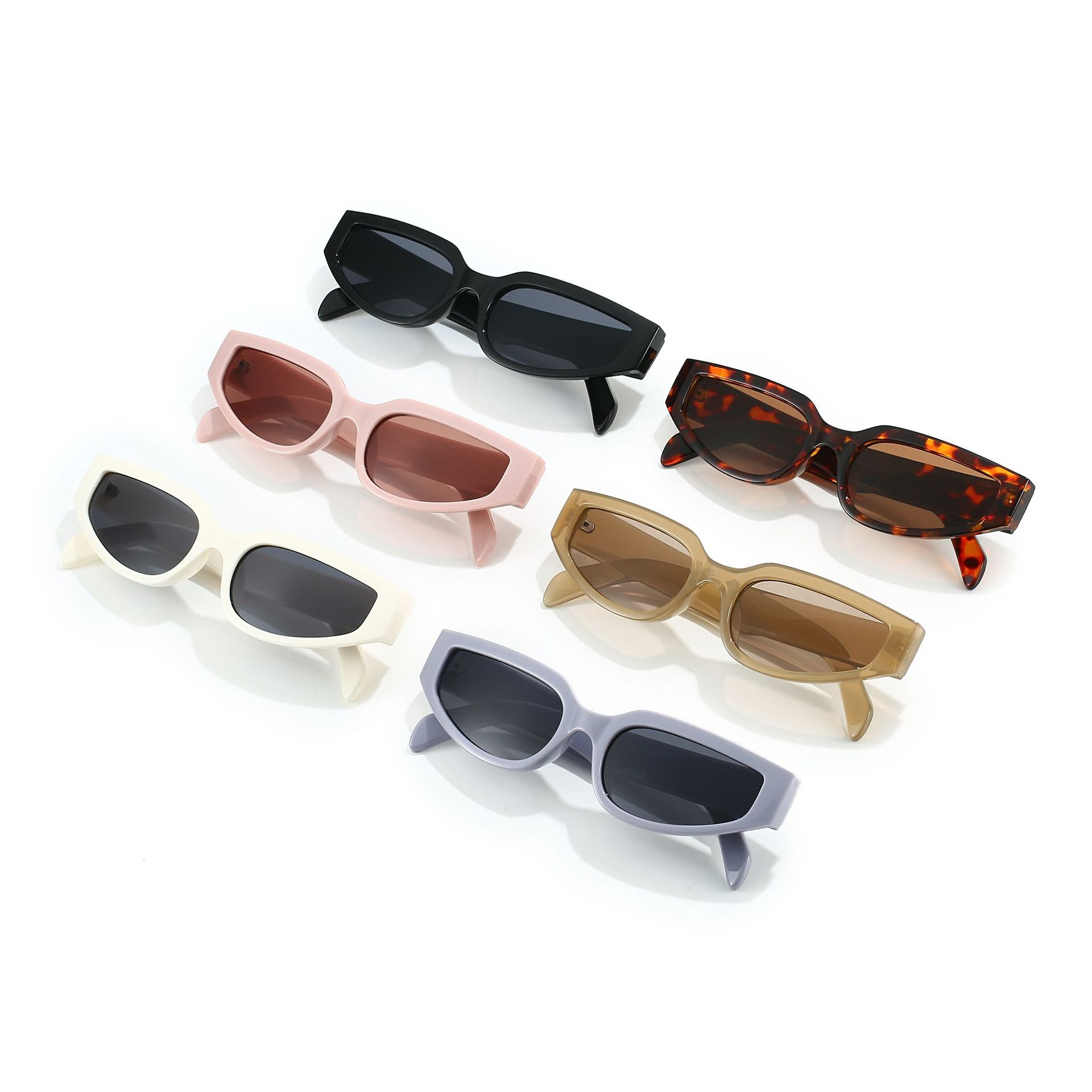 2024 ventas directas de la fábrica nueva ins europeo y americano transfronterizo gafas de sol personalidad moda pequeño marco retro gafas de sol calle tiro mujeres