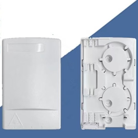 新款2口光纤面板桌面盒 2芯光缆终端盒 2口塑料光纤熔纤盒接线盒