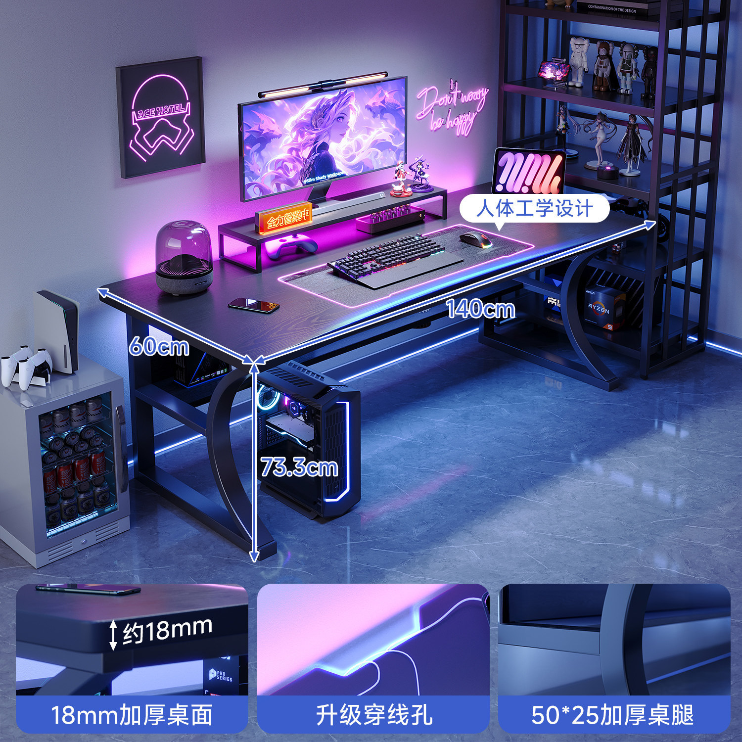 Mesa de madera maciza mesa de computadora de escritorio dormitorio mesa de oficina doméstica mesa de estudio mesa de trabajo brazo de sujeción
