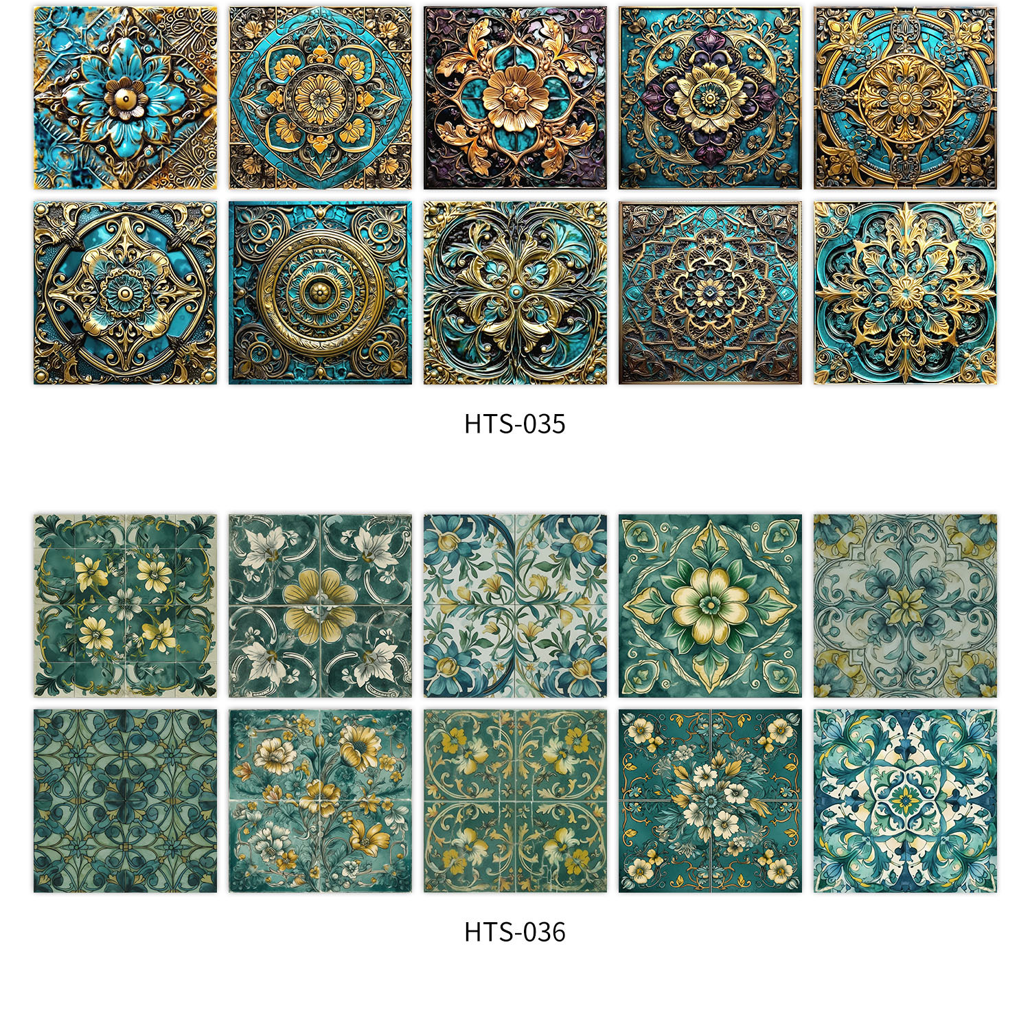 10 Pieces European Style Self-Adhesive Crystal Thickened Tile Stickers Waterproof Oil-Proof Kitchen Wall Decoration_voghion.com