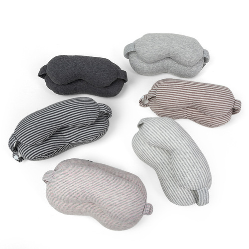 Unprinted striped quality eye mask for sleep, blackout, travel eye mask, office lunch break headrest, eye mask, Tianzhu cotton