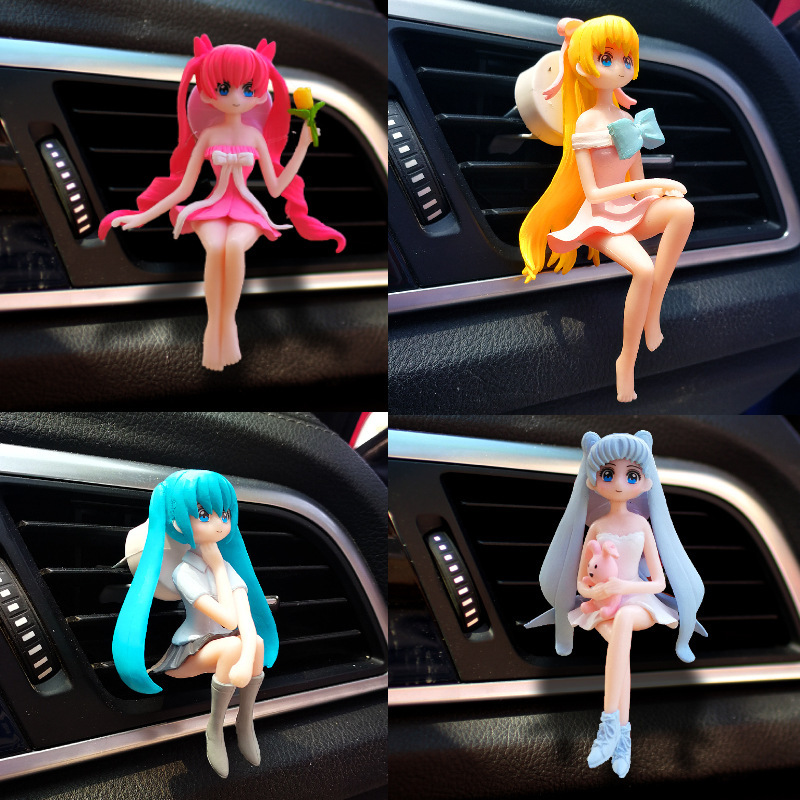 Adornos de coche de celebridades de Internet Adornos de decoración interior creativa de niña hermosa Adornos de decoración del hogar del corazón de niña linda