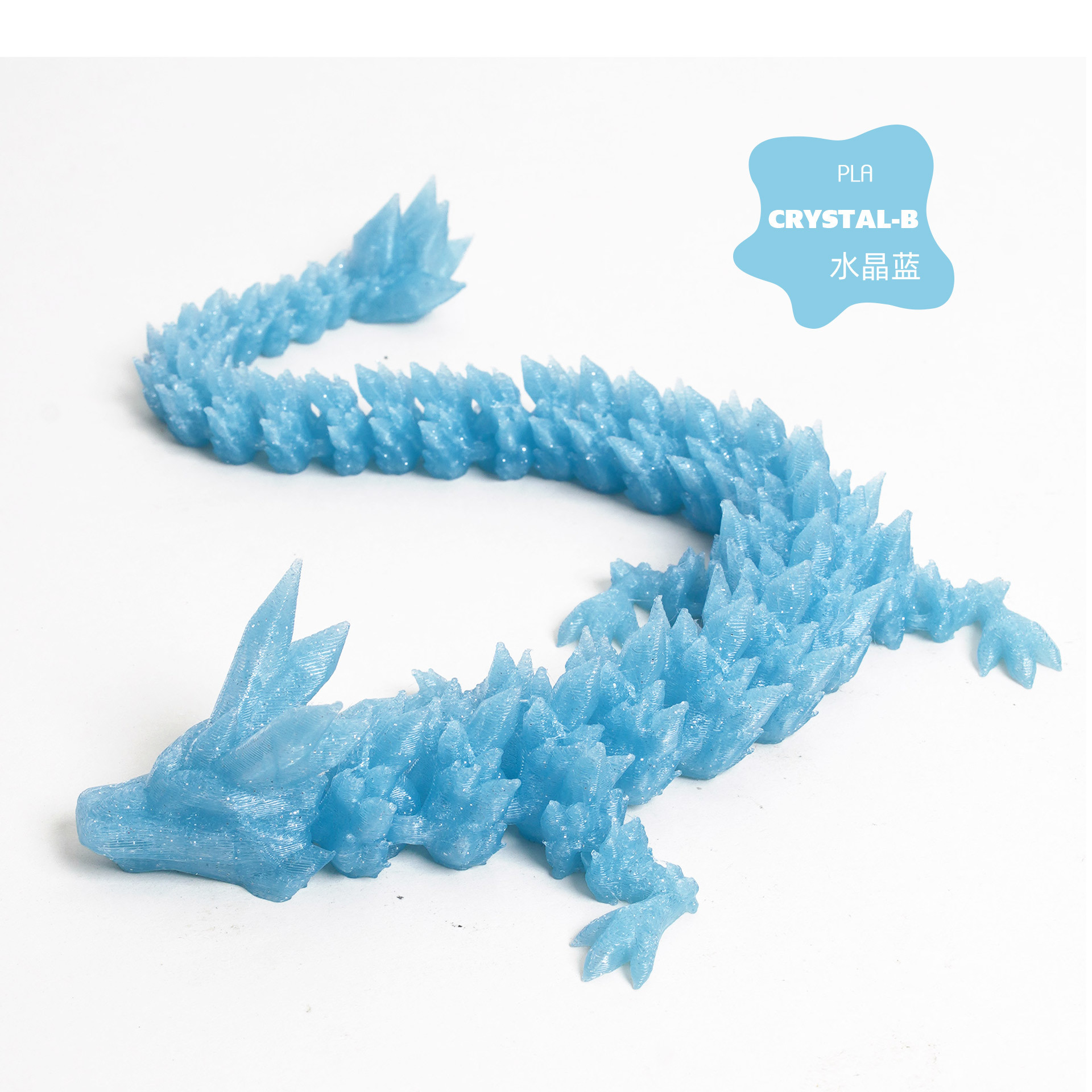 Impresión 3D de cristal dragón ornamentos hechos a mano actividades articulares juguetes de dragón artesanías China dragón huevo al por mayor transfronterizo