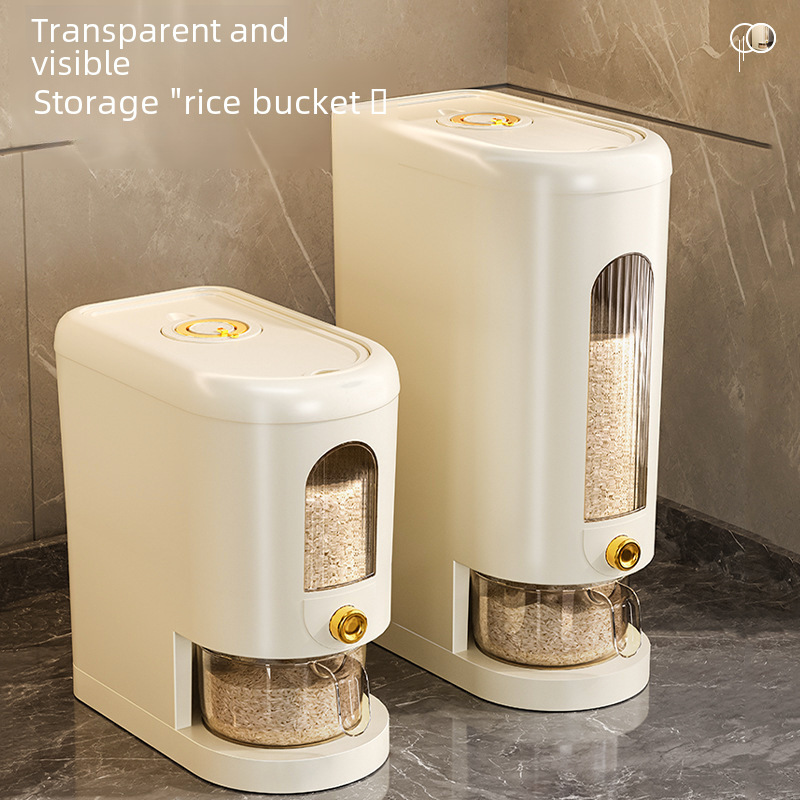 Large-Capacity Sealed Rice Container | Food-Grade Rice Storage Bin | Transparent, Moisture-Proof Flour Storage Bucket | 20-Li Capacity Rice Can