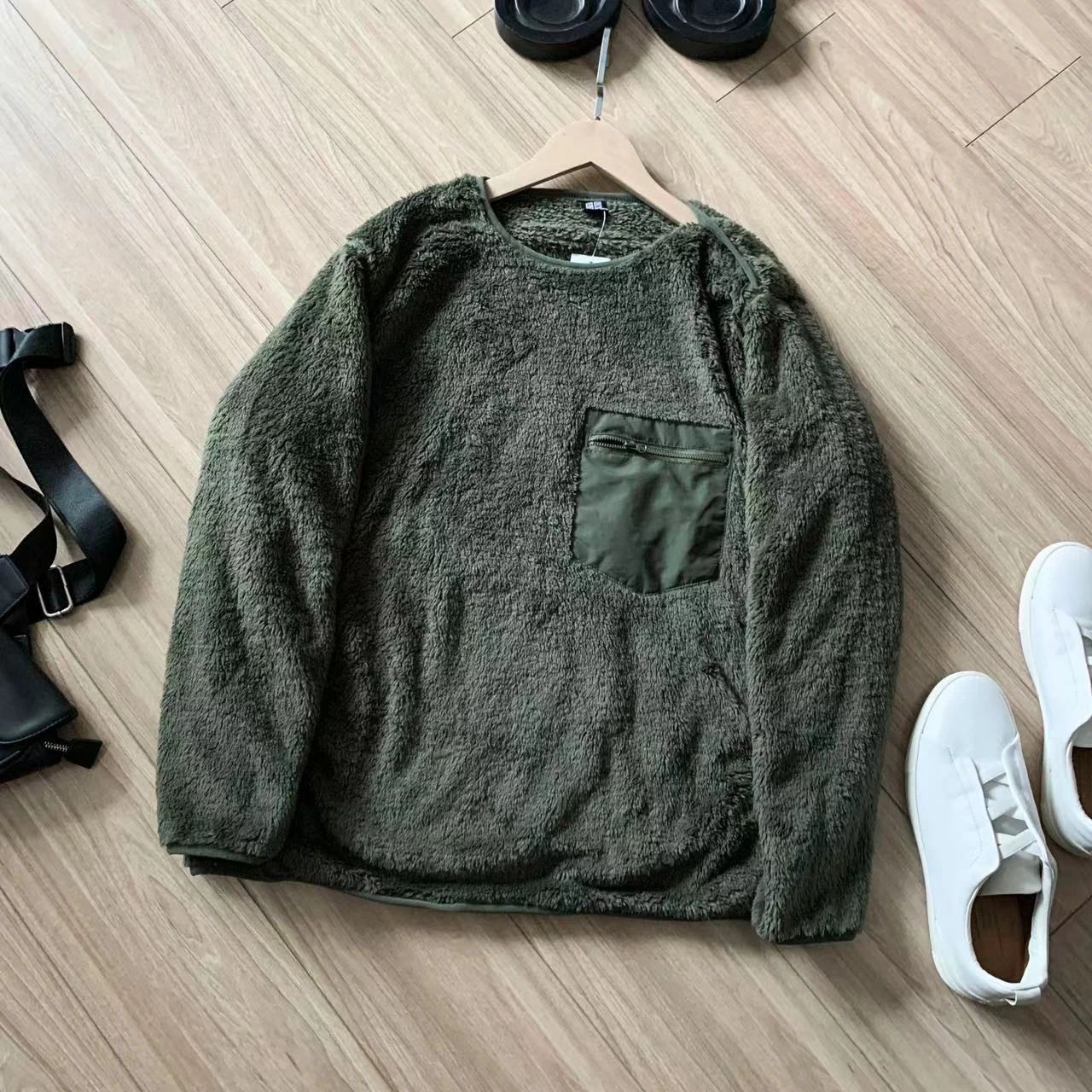Men's Clothing Fitting room! Super soft! Designer cooperation men's style polar fleece pullover casual sweater jacket_voghion.com
