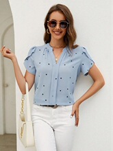 H 73916 V-neck Petal Sleeve Blouse ���ʳ��� ����ѷŷ���羳