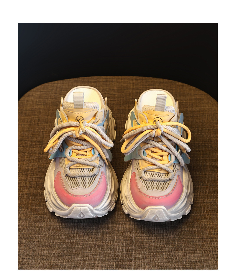 Giày sneaker nữ đế dày tăng chiều cao phong cách Hàn Quốc mùa hè 2026 — màu sắc, màu trắng chi tiết 19