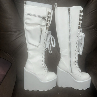 Platform Shoes Lolita Punk Diablo Cosplay Lolita Shoes Boots White Pocket
