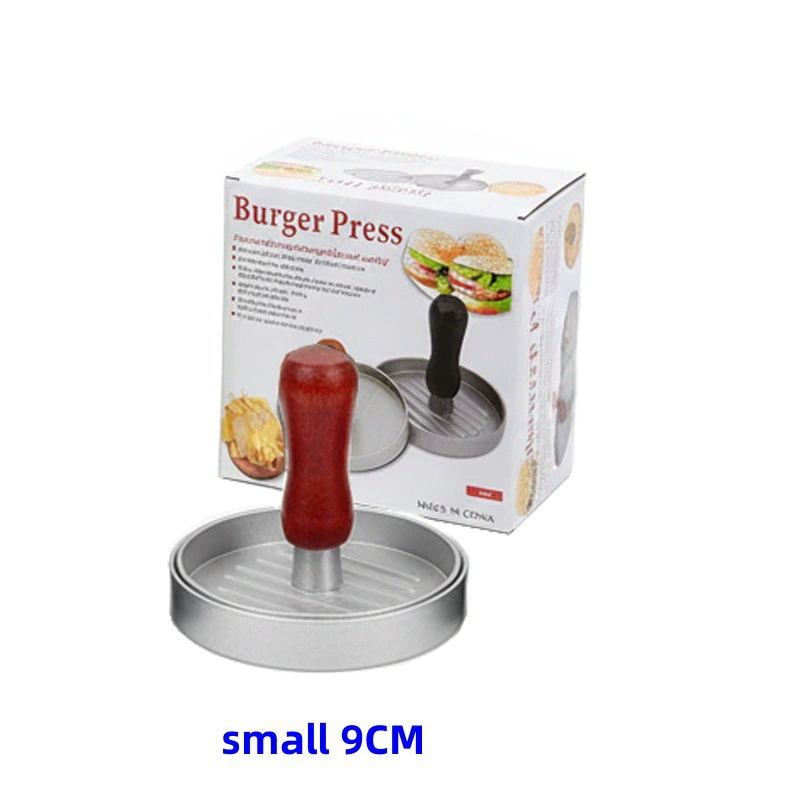 Hamburger Press, Aluminum Alloy, 9 cm & 12 cm Options, Non‑Stick & Handle Variants