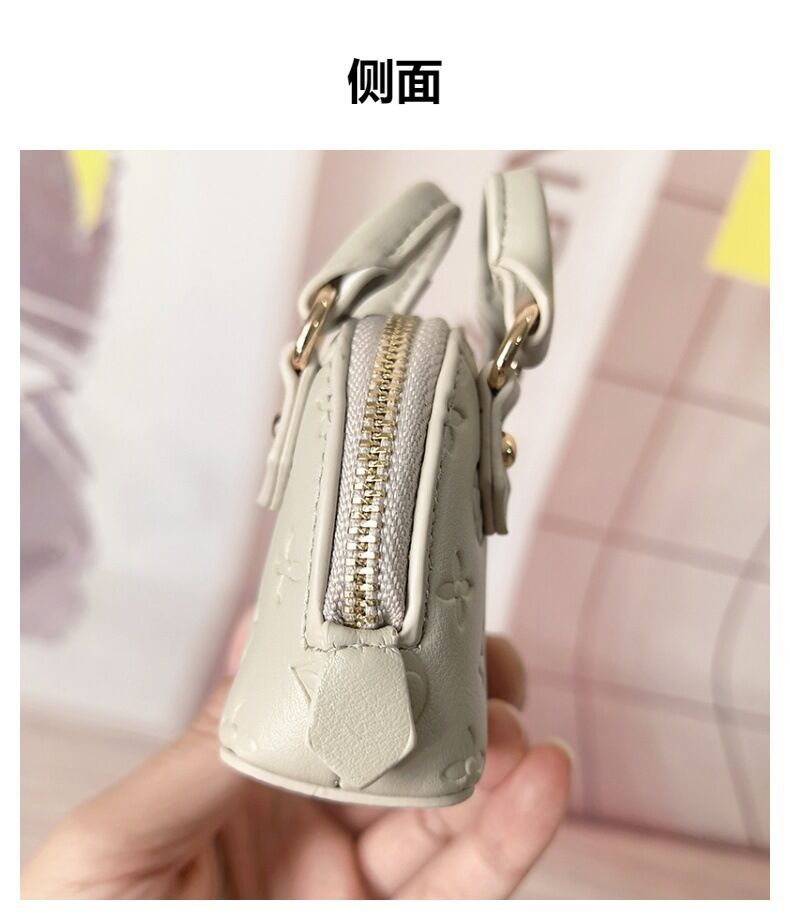 Neue Damen-Mini-Handtasche mit Prägung, Muscheloptik, elegante Geldbörse, Airpods-Tasche, Chanel-Stil, kompakte Tasche