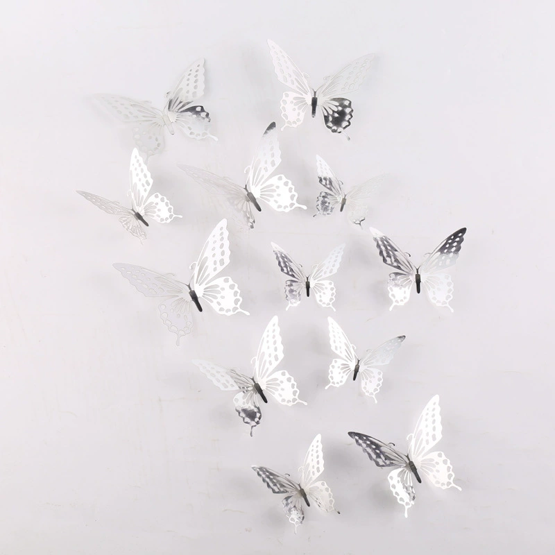 Полуж Butterfly 3D полый имитационный металлический бабочек настенный декор для дома гостиной трехмерная бабочка декоративная наклейка