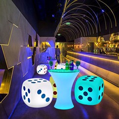 LED発光リモコンバーKTV屋外庭園ベランダバー茶卓ネット赤サイコロ発光スツール