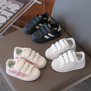 2025 Autumn New Children's Shoes Shell Toe Girls' Sports and Casual White Shoes Boys' Moral Training Shoes Dropshipping