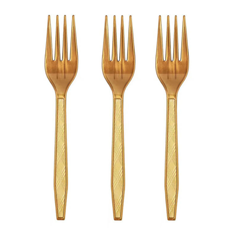 25 piezas transfronterizas Amazon PS desechable de plástico cuchillo, tenedor y cuchara vajilla de tres piezas conjunto de banquete de la torta del partido