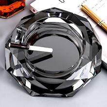 烟灰缸家用创意客厅个性水晶玻璃大号钉制KTV烟缸办公室欧式