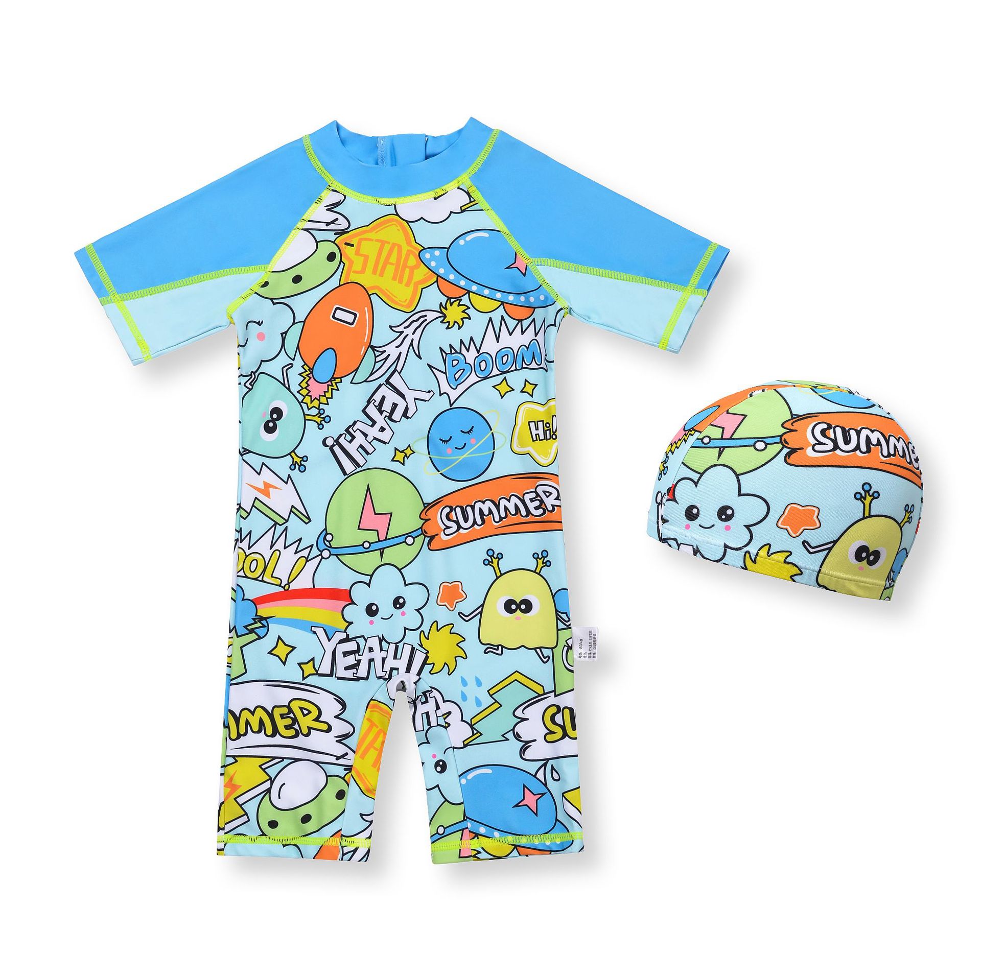 Children's Swimwear Boys' Seaside Swimming Quick-drying Surf Suit for Small and Medium-sized Children's Sunscreen Hot Spring One-piece Swimsuit for Boys and Girls