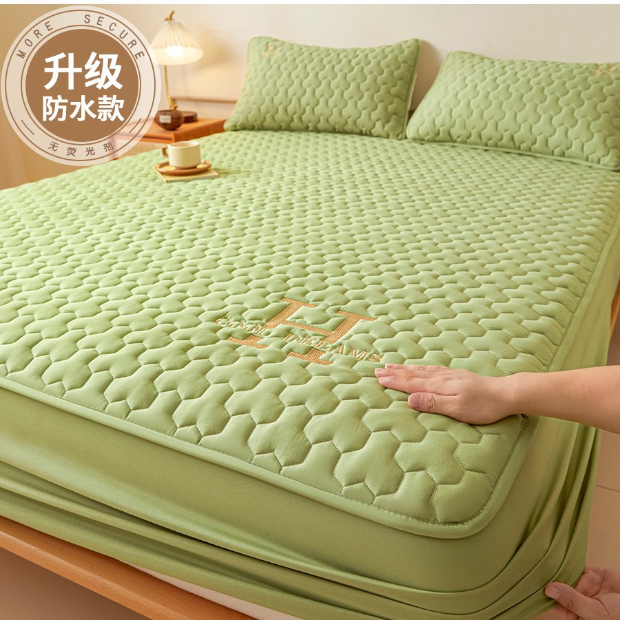 Colcha impermeable acolchada Colcha de cama engrosada de una pieza Cubierta de cama con todo incluido Cubierta protectora de colchón 2025 Nuevo Four Seasons Universal