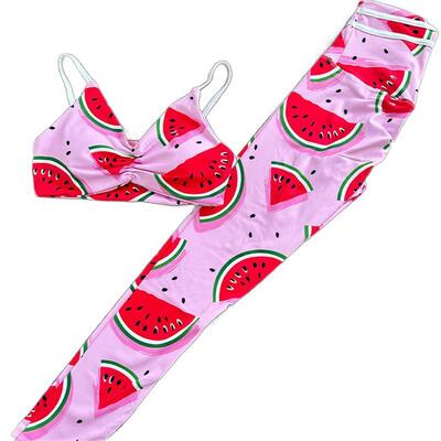 O8059 On behalf of Amazon Cross border new pattern motion leisure time suit Ladies yoga suit