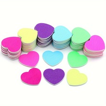 厂家现货迷你指甲锉粉色爱心双面砂纸美甲打磨工具小搓条心形搓条