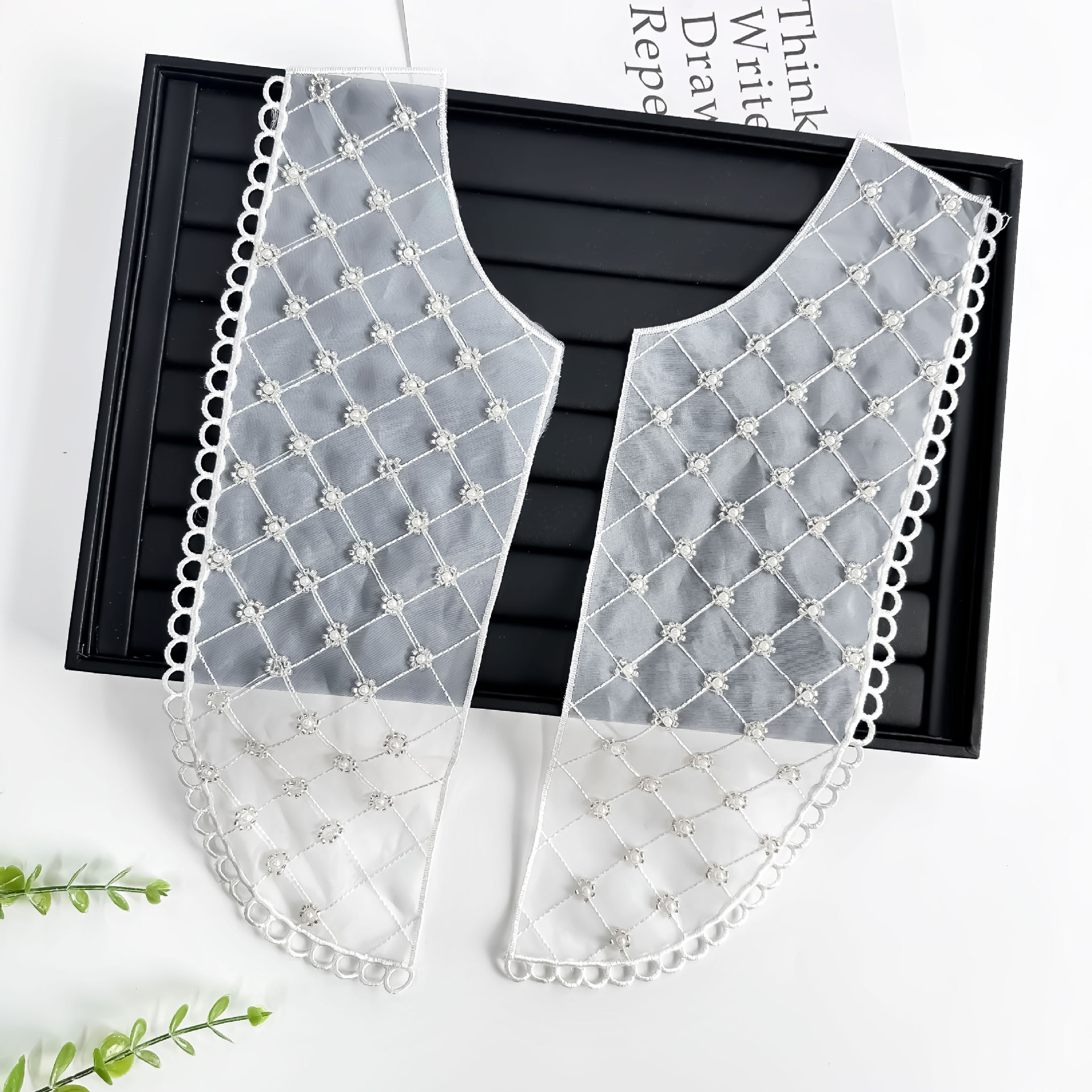 Nuevo cuello bordado de cuentas en forma de U productos semiacabados procesados diy vestido vestido accesorios de ropa jacquard diamante