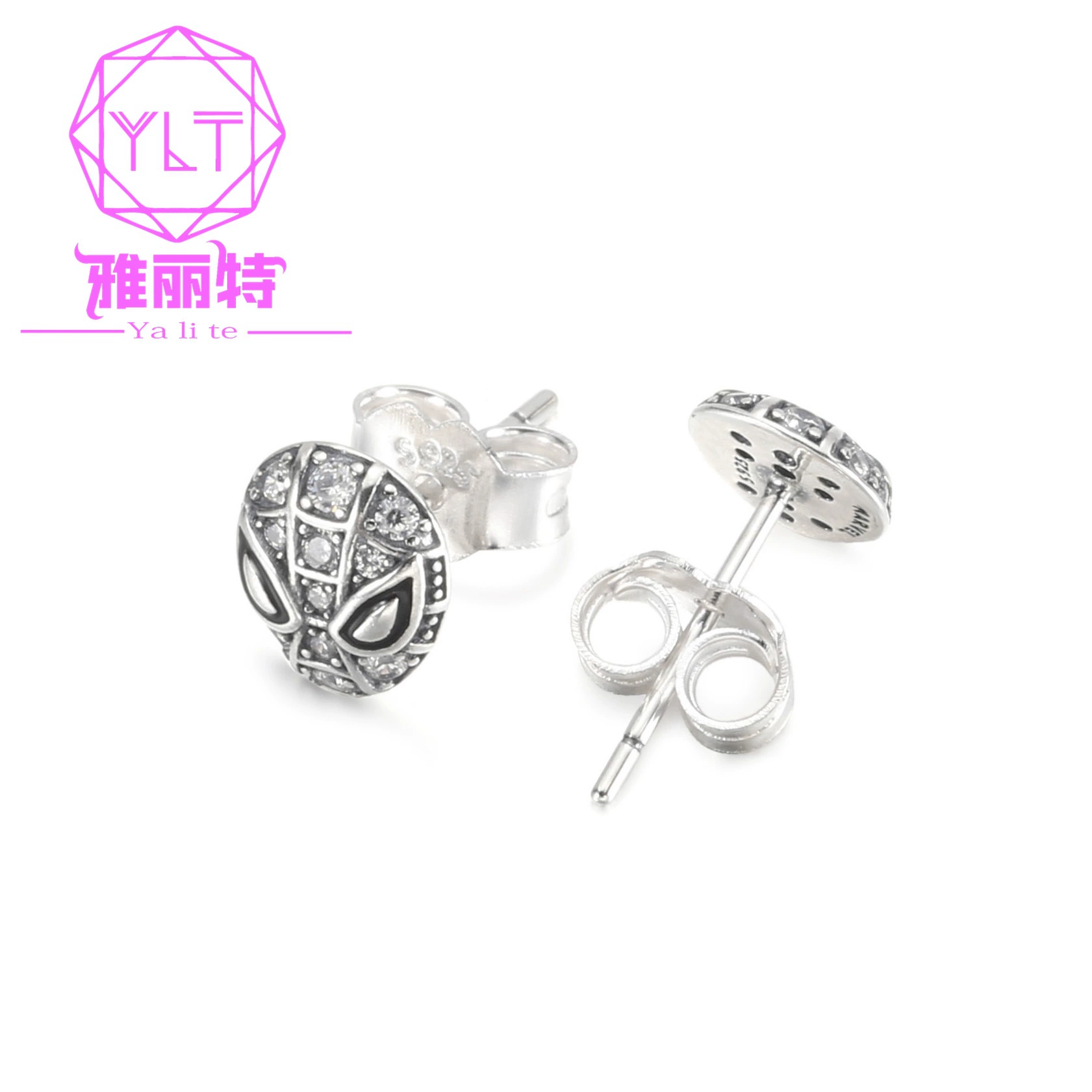 Серьги Panjia s925 серебро, Pavé pavé, Spider-Man маска, артикул 292354C01