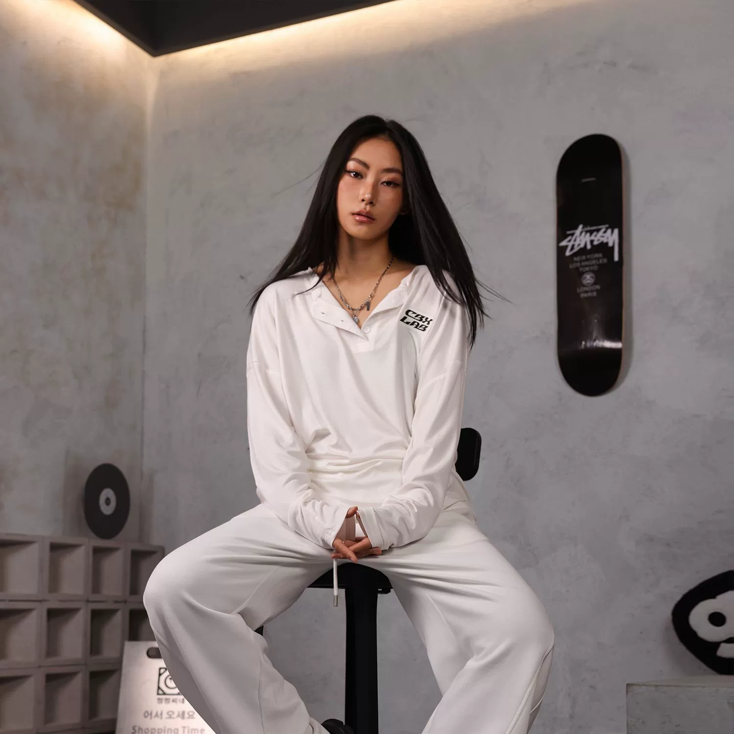 Ленивый джазовый танец горячая девушка ретро уличный топ хип-хоп блузка с длинными рукавами хип-хоп танец хип-хоп тренд белый американский